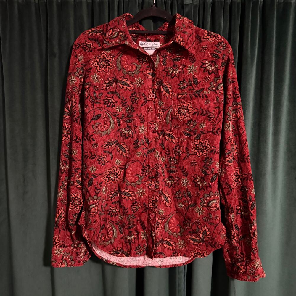 Columbia Womens Corduroy Button Shirt Size Medium